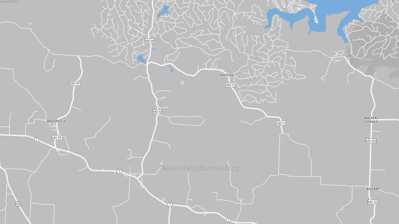 Transit Grade map of Hastain, MO