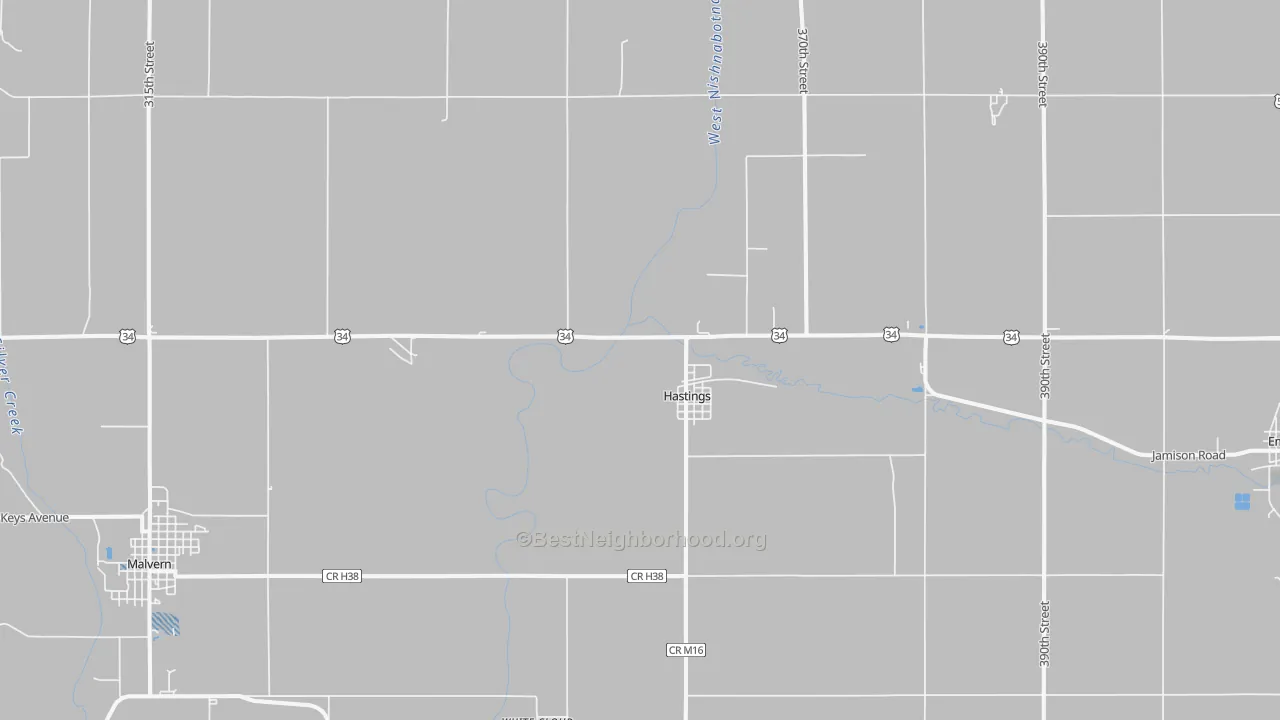 Transit Grade map of Hastings, IA