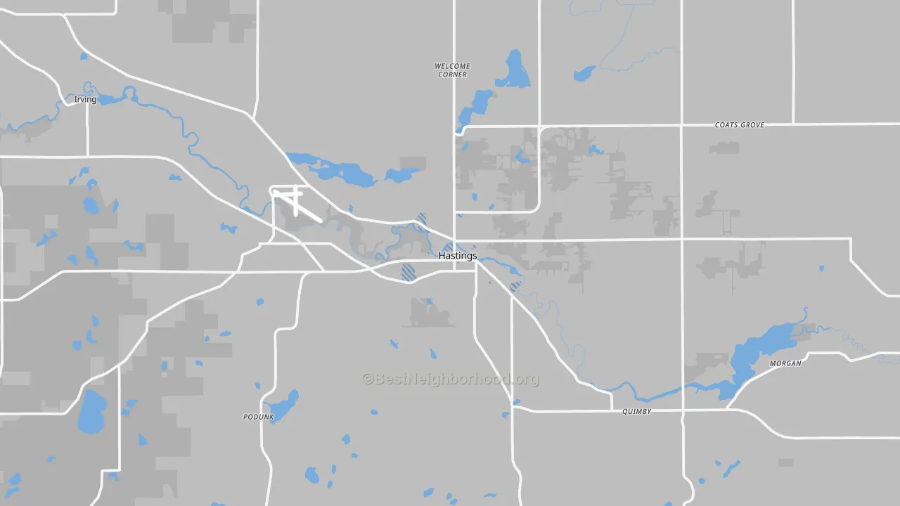 Transit Grade map of Hastings, MI