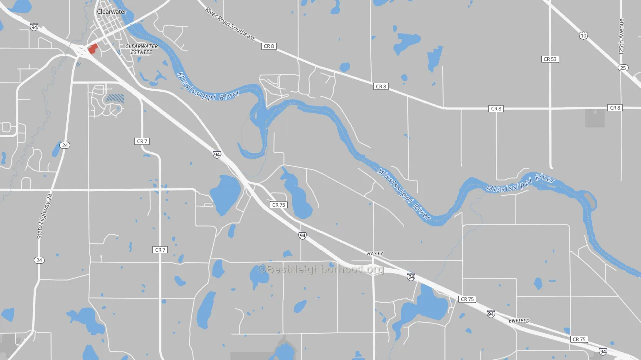 Transit Grade map of Hasty, MN