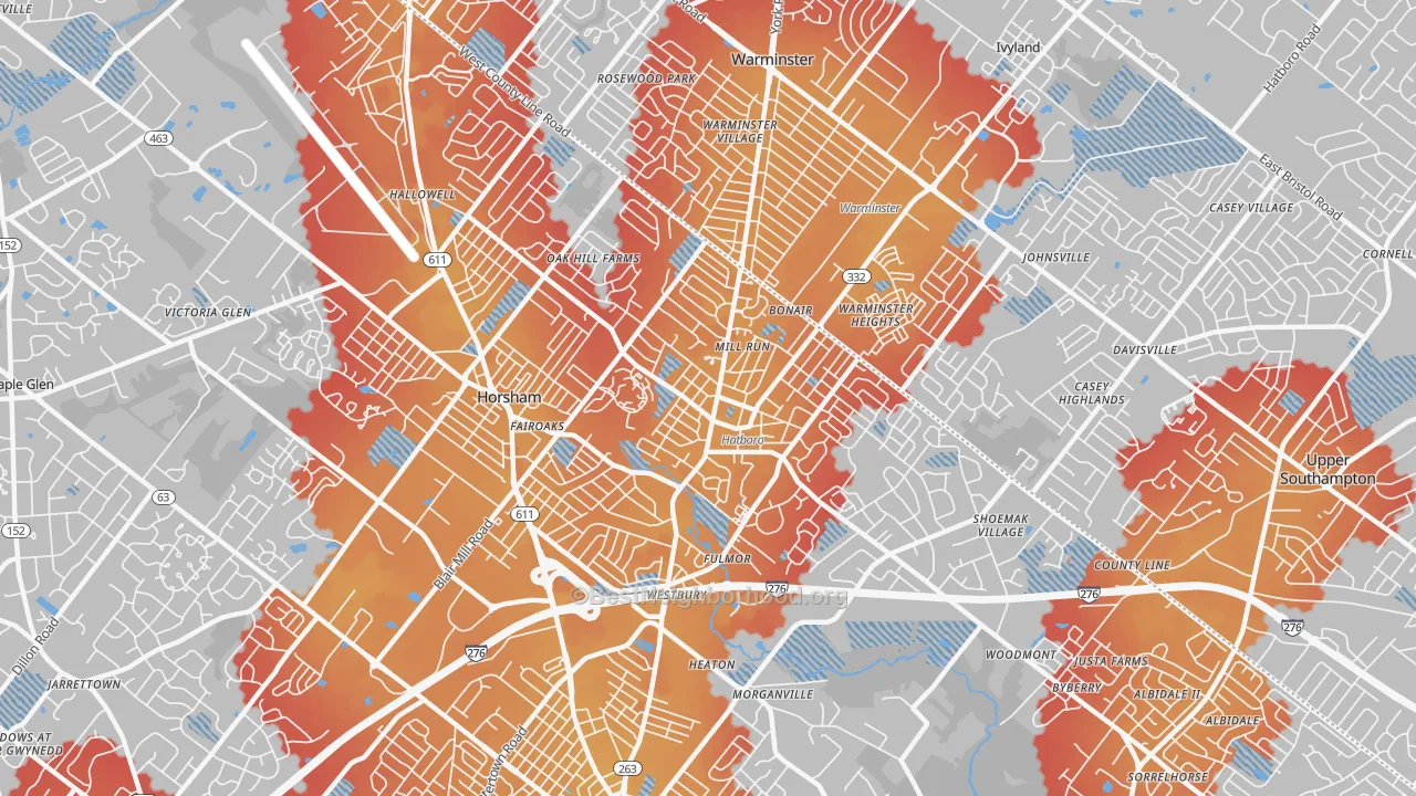 Transit Grade map of Hatboro, PA