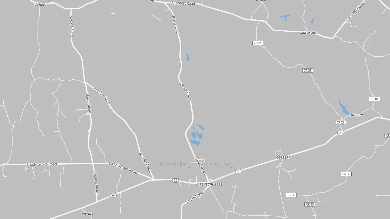 Transit Grade map of Hatchechubbee, AL