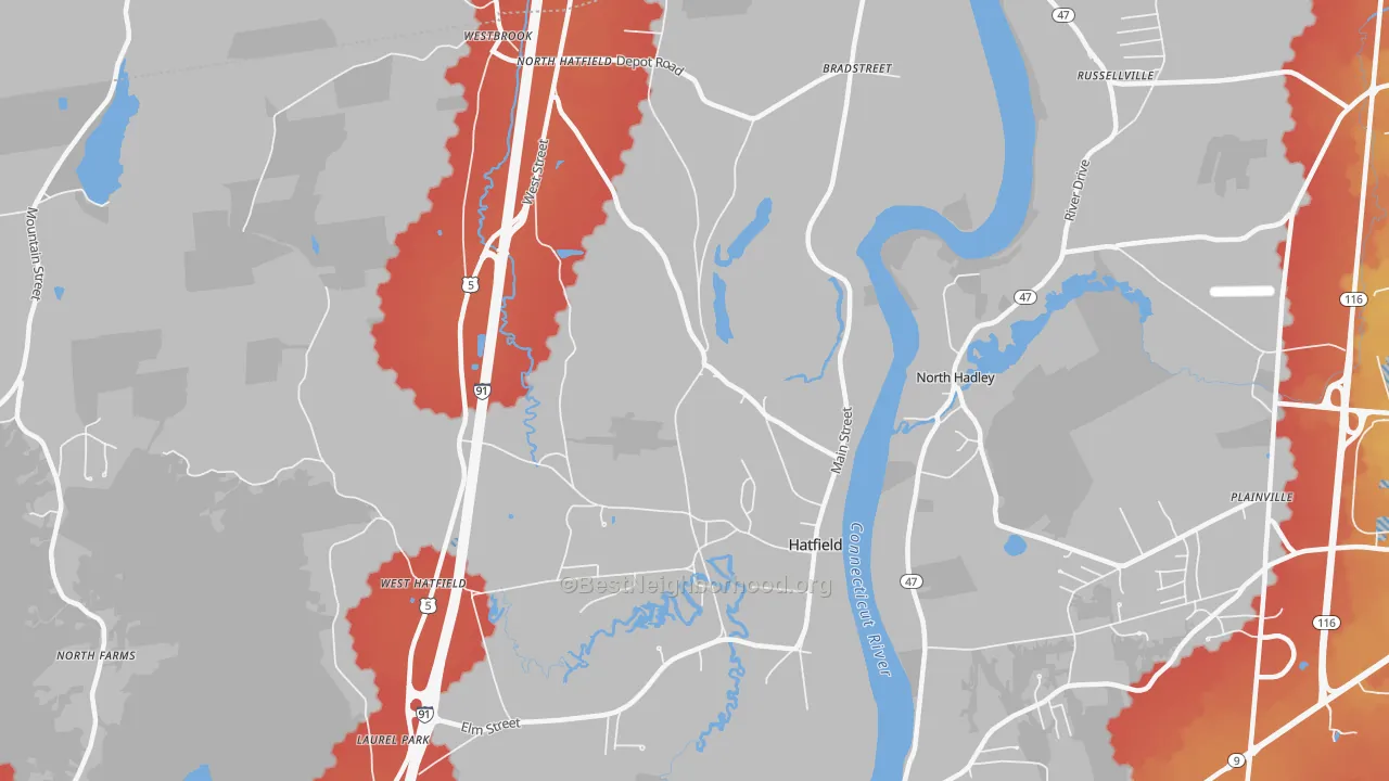 Transit Grade map of Hatfield, MA