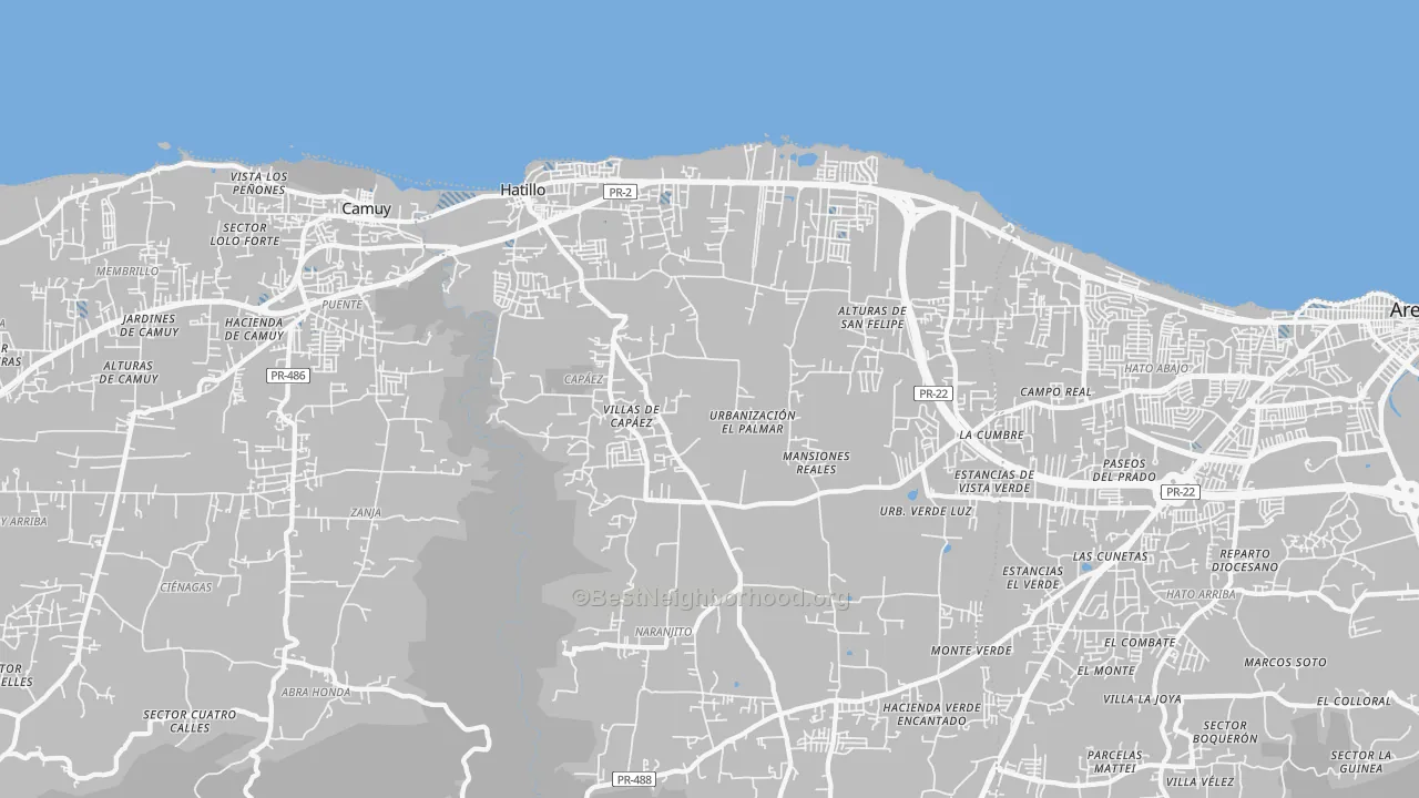 Transit Grade map of Hatillo, PR