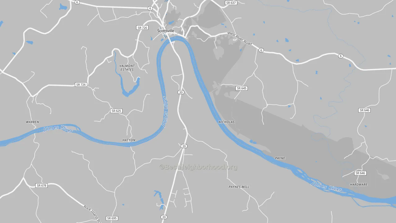 Transit Grade map of Hatton, VA