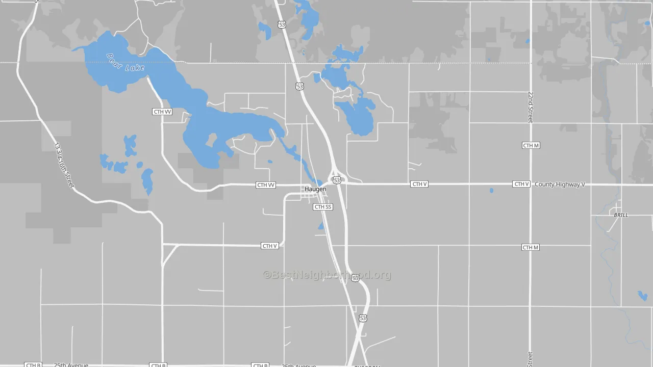 Transit Grade map of Haugen, WI