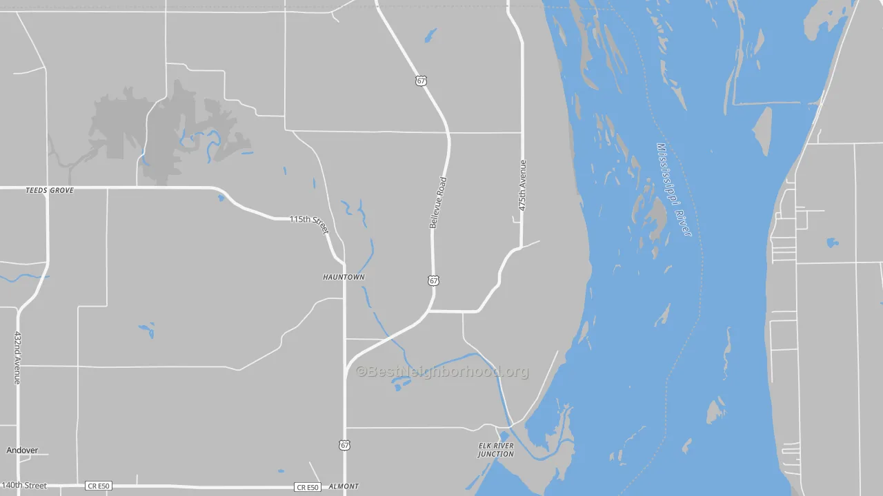 Transit Grade map of Hauntown, IA