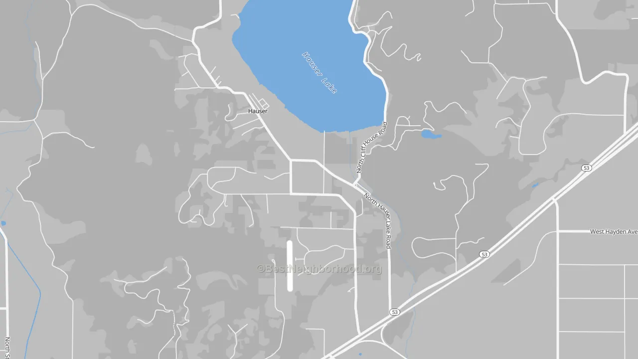Transit Grade map of Hauser, ID