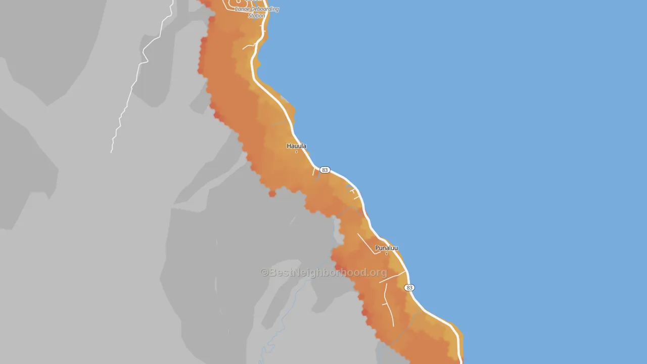 Transit Grade map of Hauula, HI