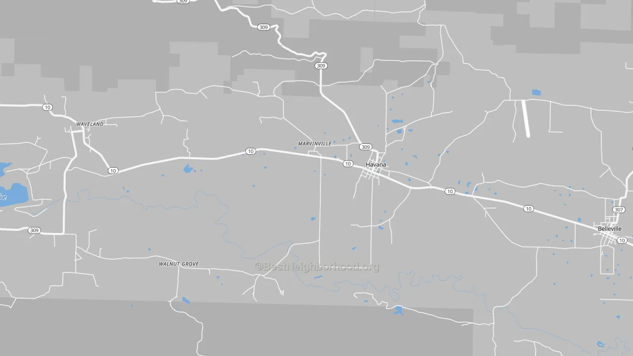 Transit Grade map of Havana, AR