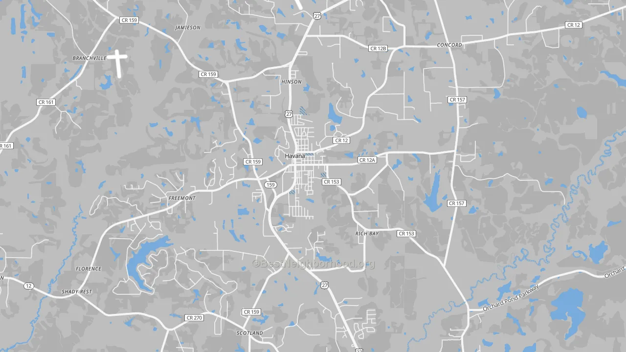 Transit Grade map of Havana, FL