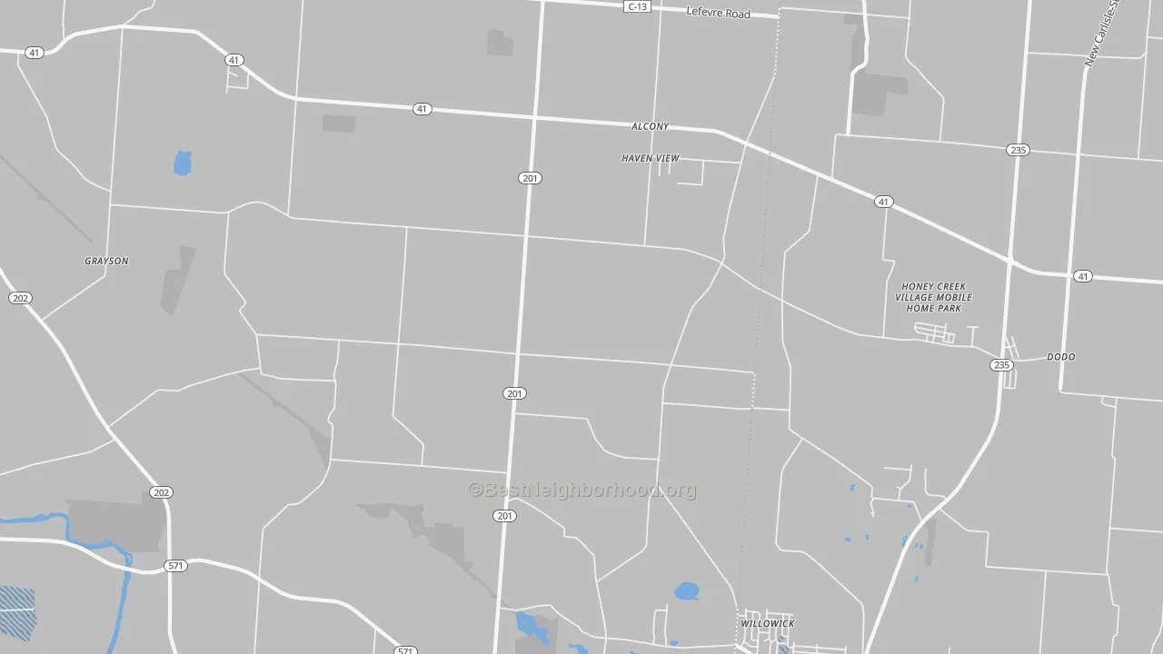 Transit Grade map of Haven View, OH