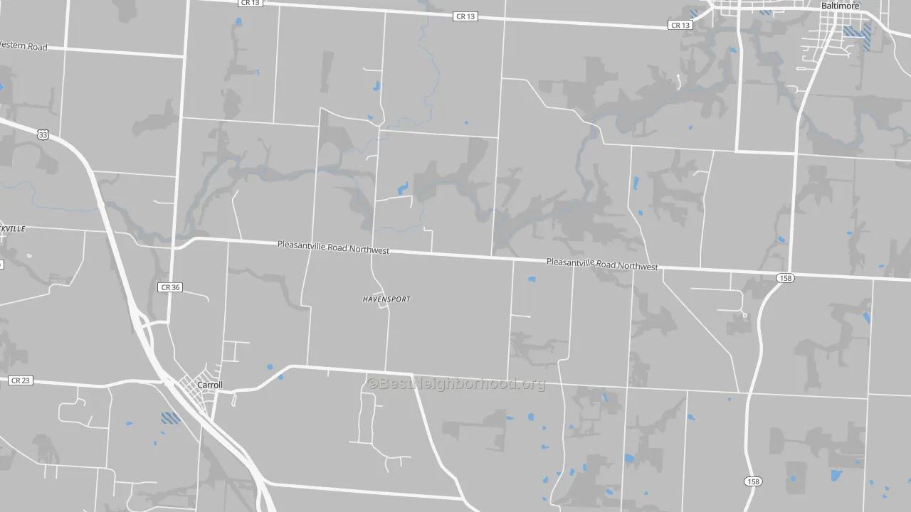 Transit Grade map of Havensport, OH