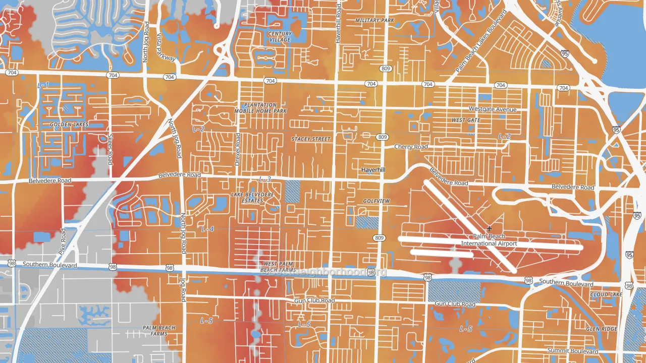 Transit Grade map of Haverhill, FL