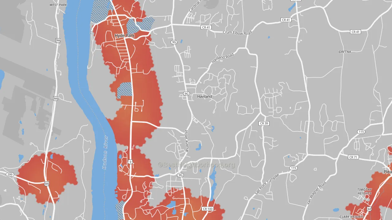 Transit Grade map of Haviland, NY