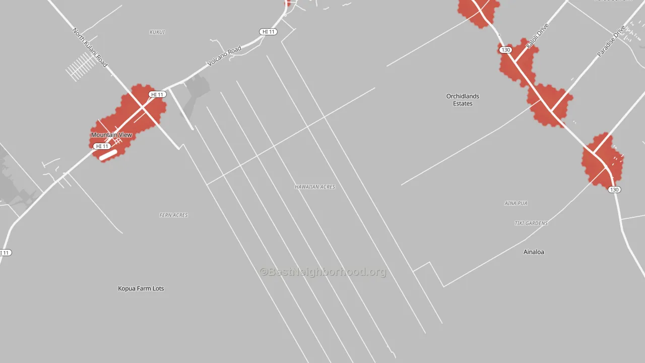Transit Grade map of Hawaiian Acres, Keaau, HI