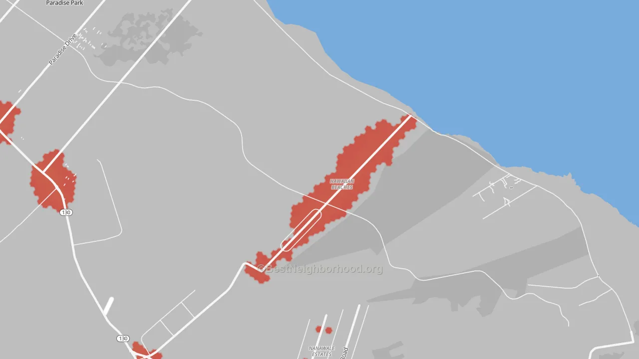Transit Grade map of Hawaiian Beaches, HI