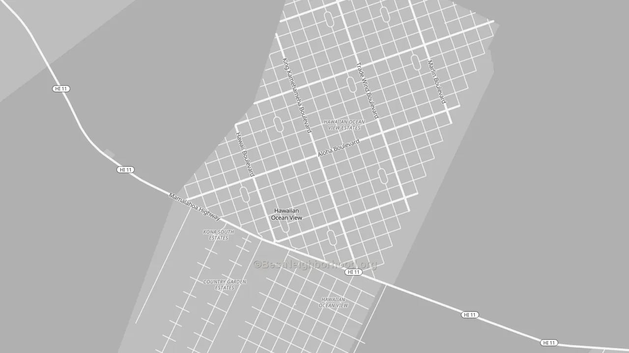 Transit Grade map of Hawaiian Ocean View, HI