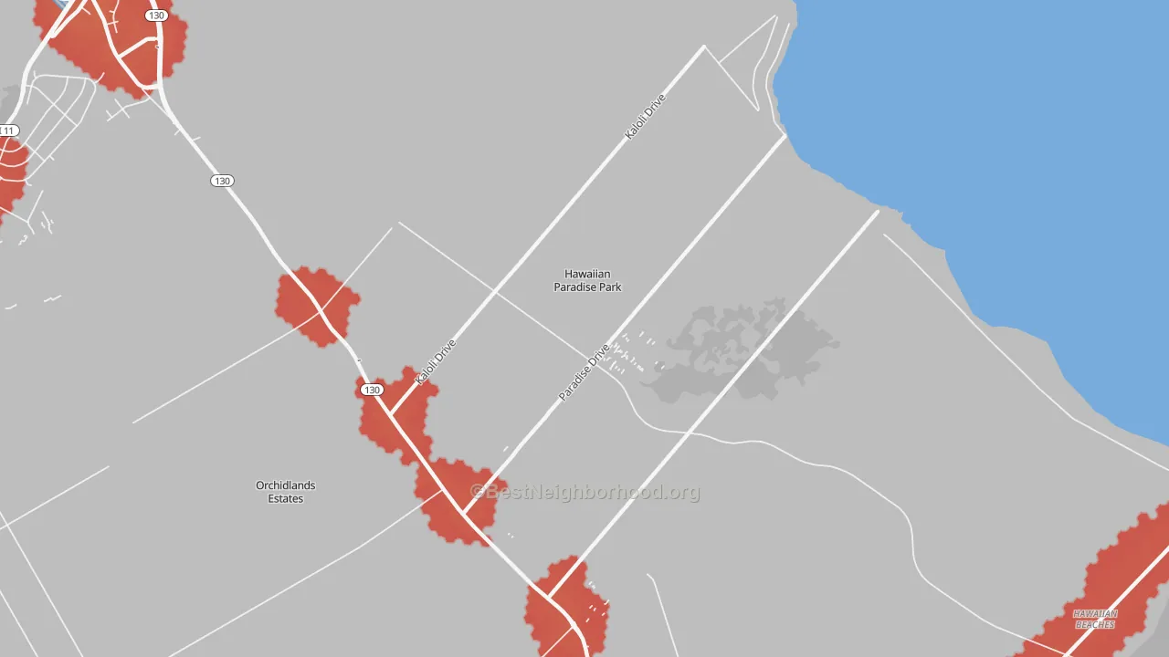 Transit Grade map of Hawaiian Paradise Park, HI