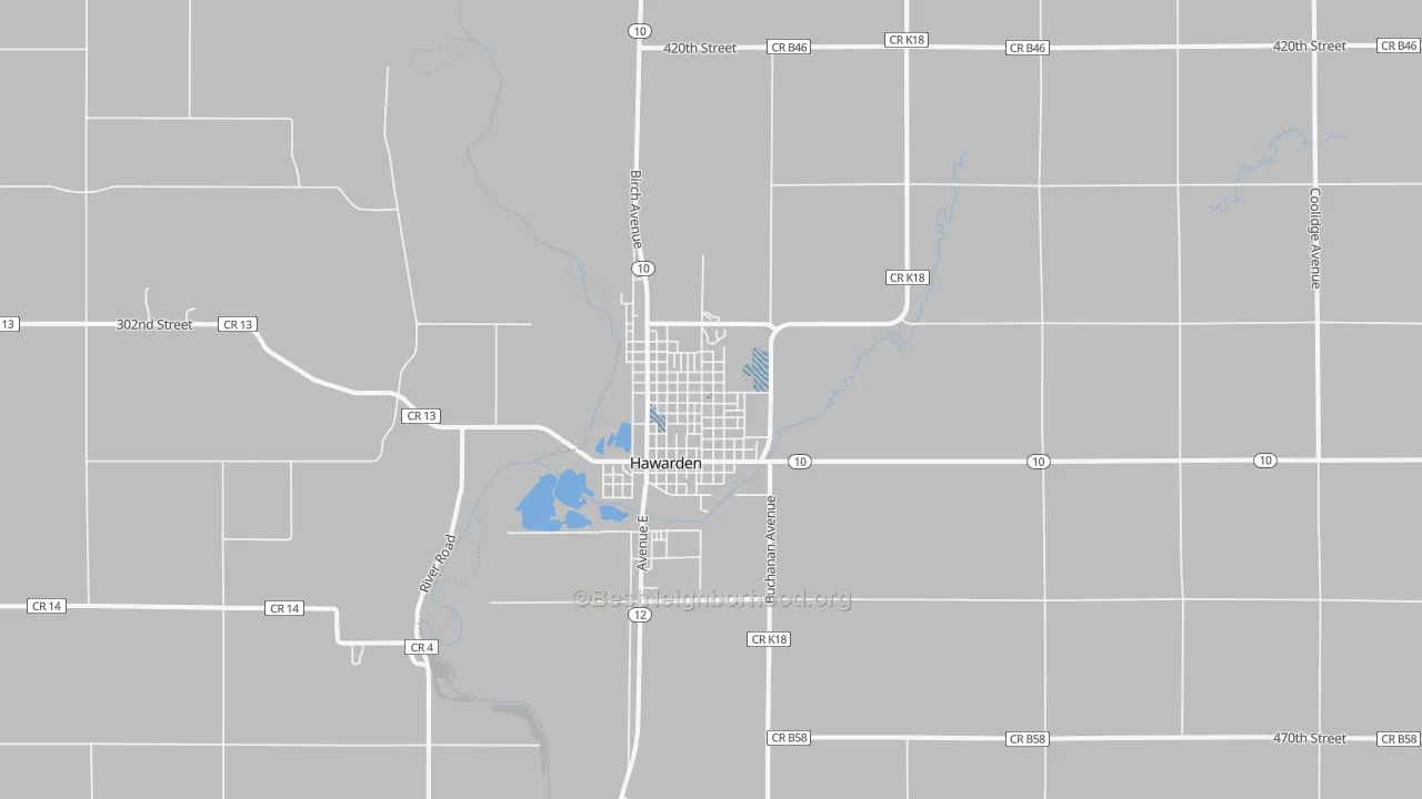 Transit Grade map of Hawarden, IA