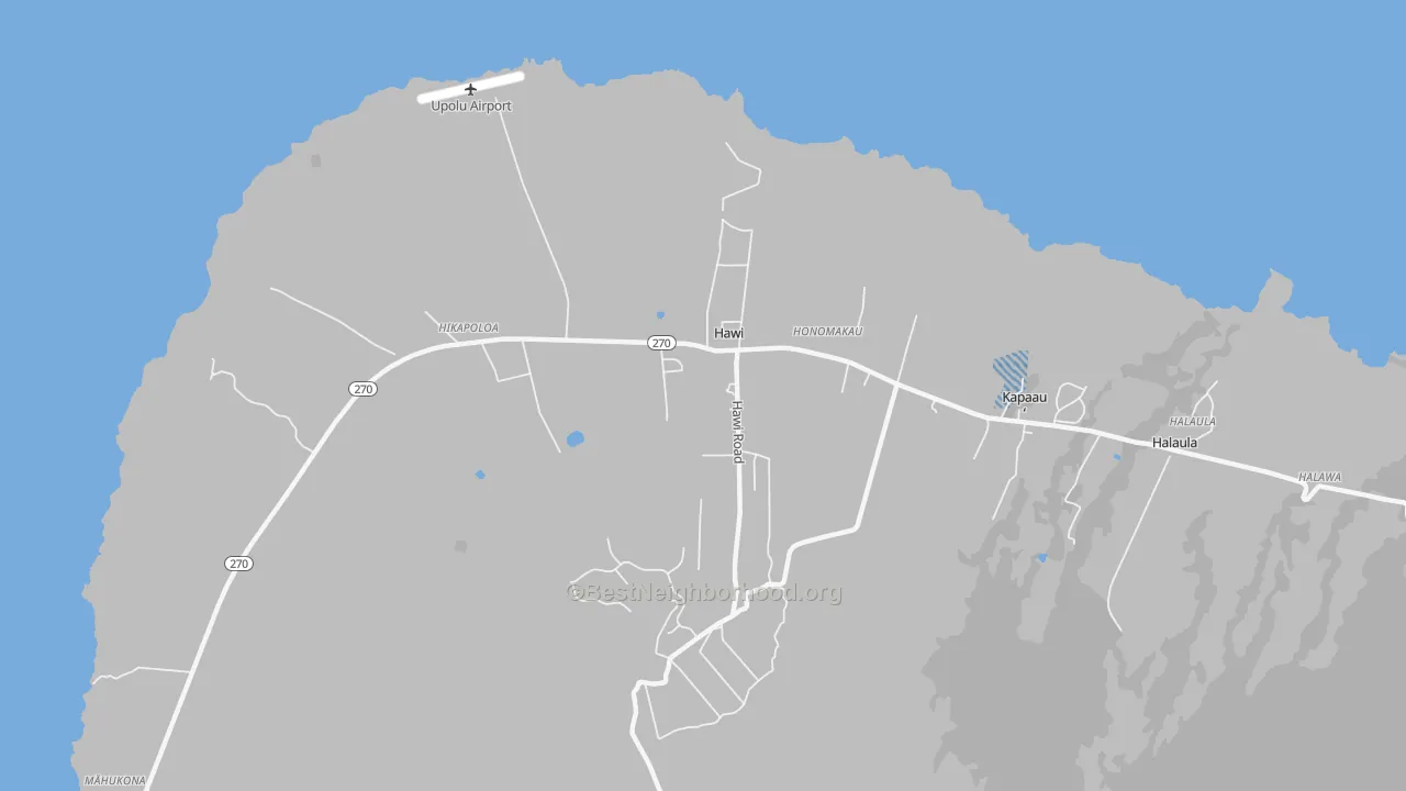 Transit Grade map of Hawi, HI