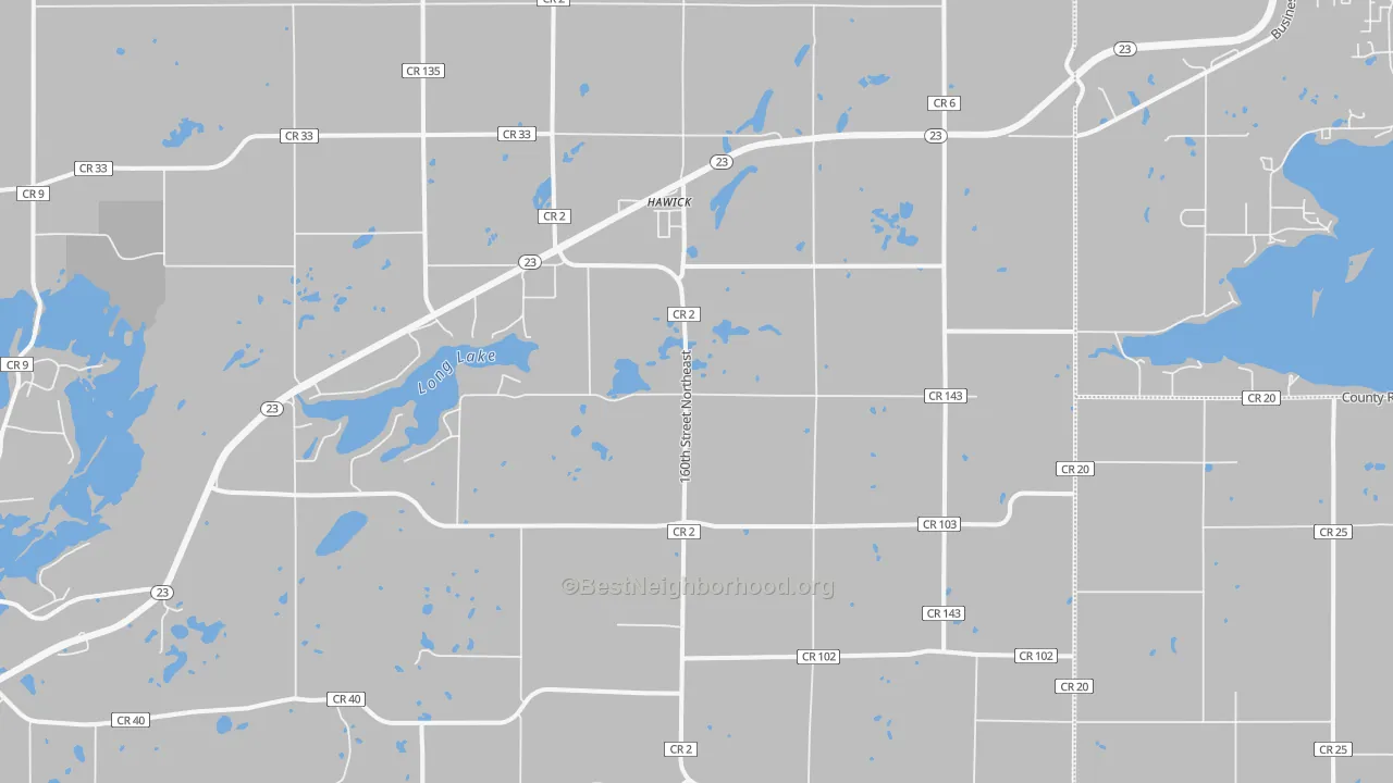 Transit Grade map of Hawick, MN