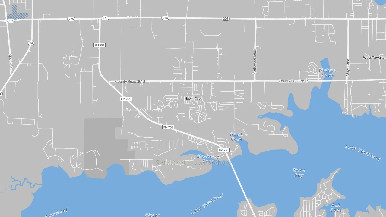 Transit Grade map of Hawk Cove, TX