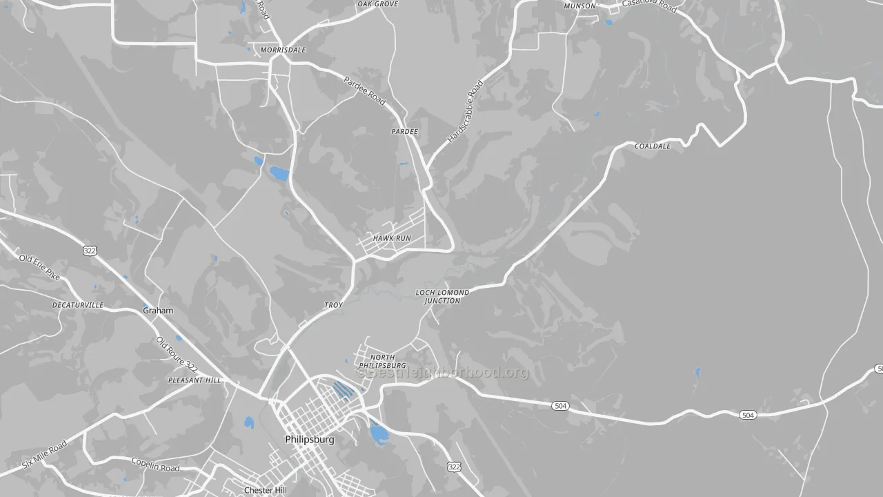 Transit Grade map of Hawk Run, PA