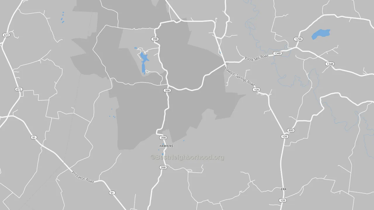 Transit Grade map of Hawkins, KY