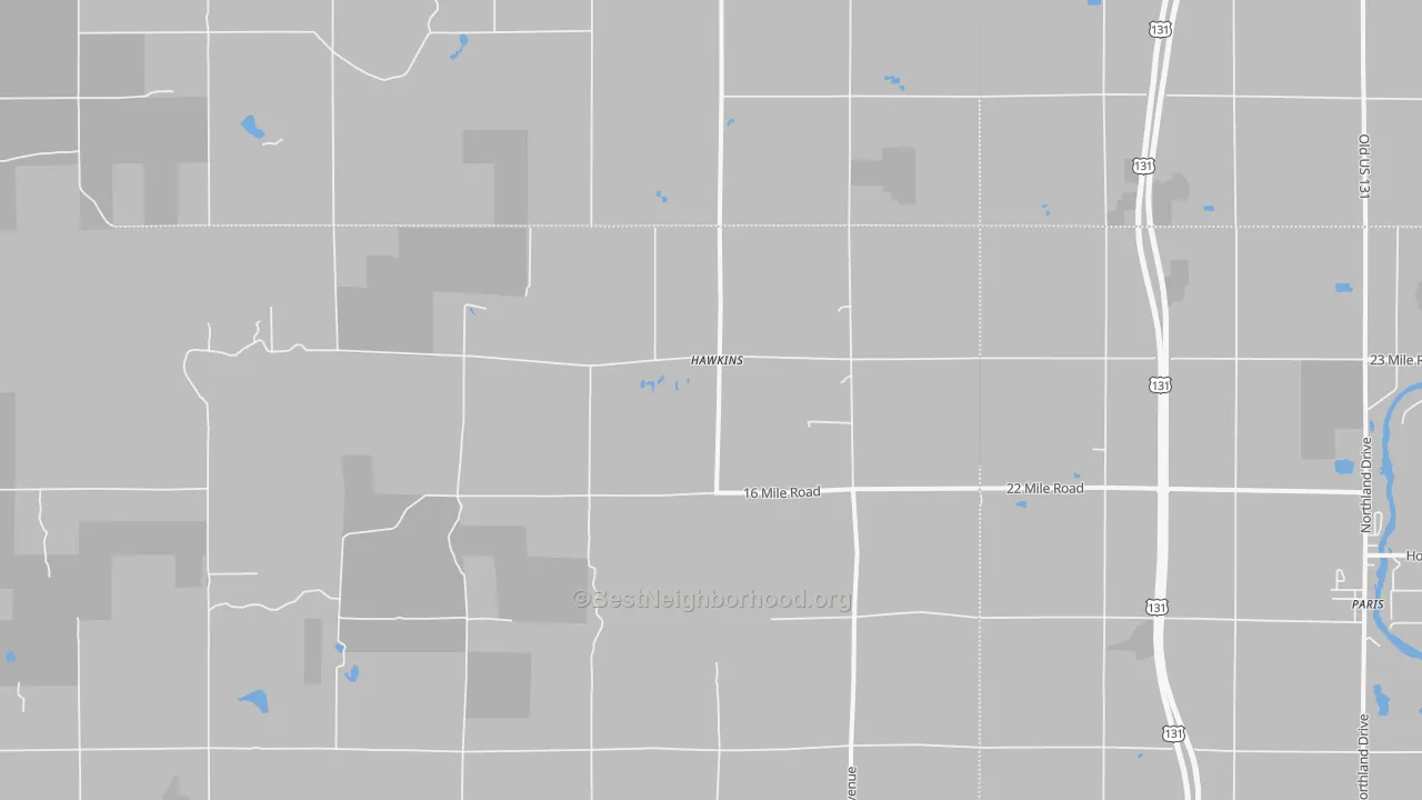 Transit Grade map of Hawkins, MI