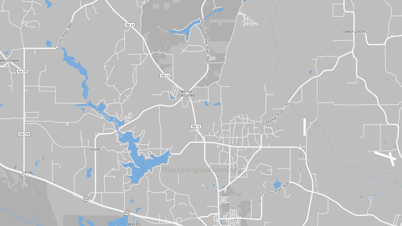 Transit Grade map of Hawkins, TX