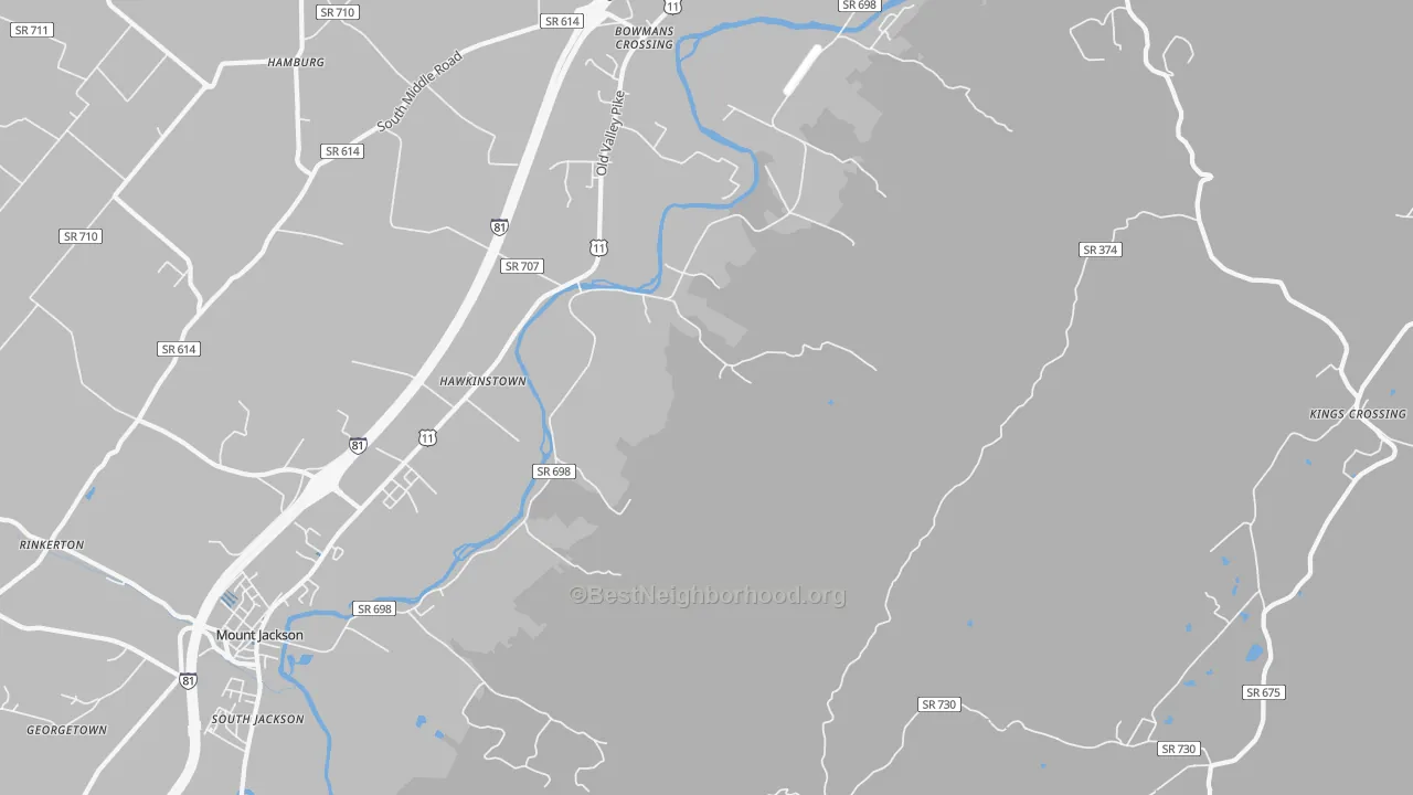 Transit Grade map of Hawkinstown, VA