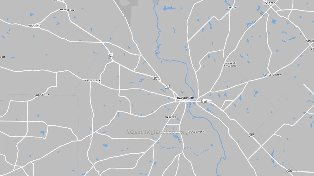 Transit Grade map of Hawkinsville, GA