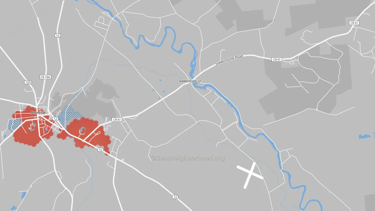 Transit Grade map of Hawkinsville, NY