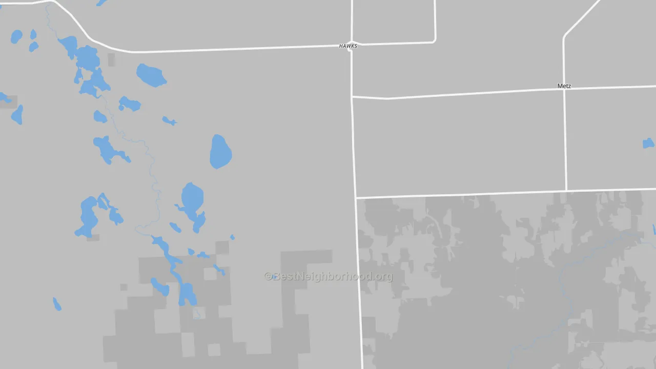 Transit Grade map of Hawks, MI