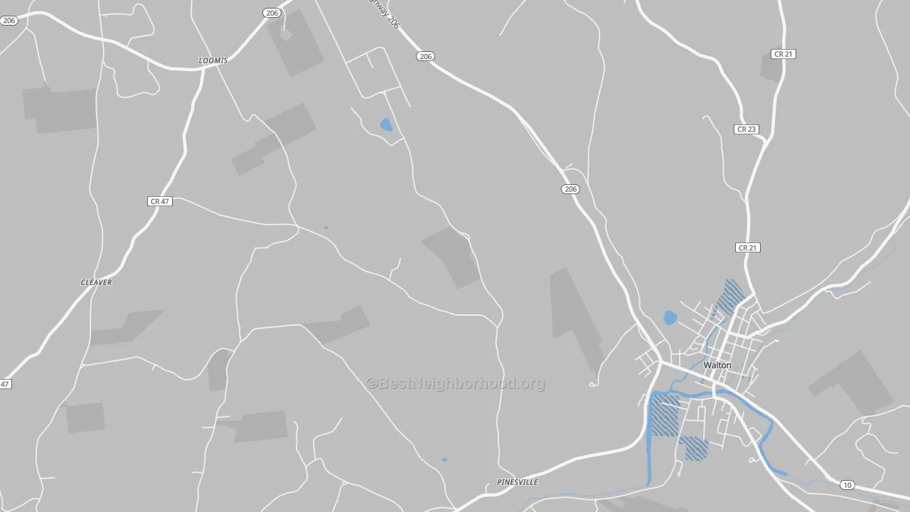 Transit Grade map of Hawleys, NY