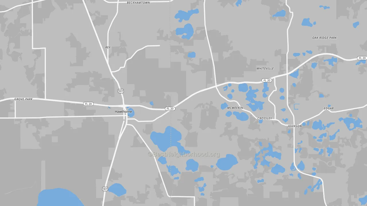 Transit Grade map of Hawthorne, FL