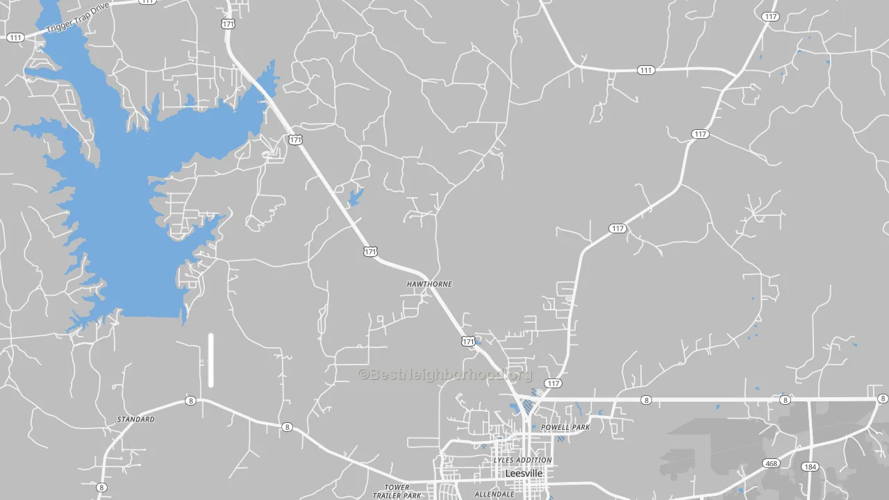 Transit Grade map of Hawthorne, LA