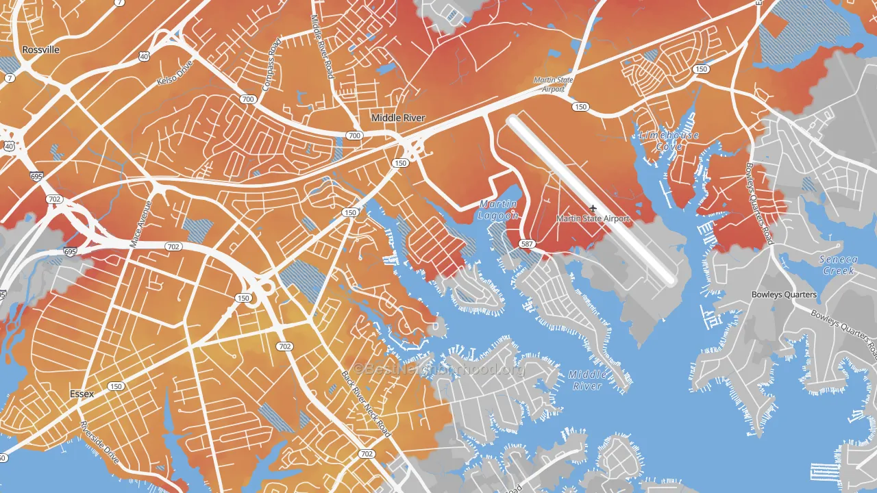 Transit Grade map of Hawthorne, Middle River, MD