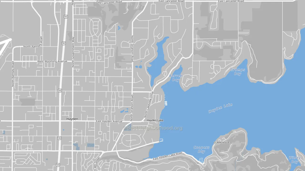 Transit Grade map of Hayden Lake, ID