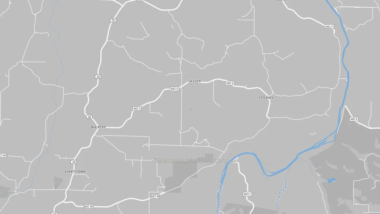 Transit Grade map of Hayden, MO