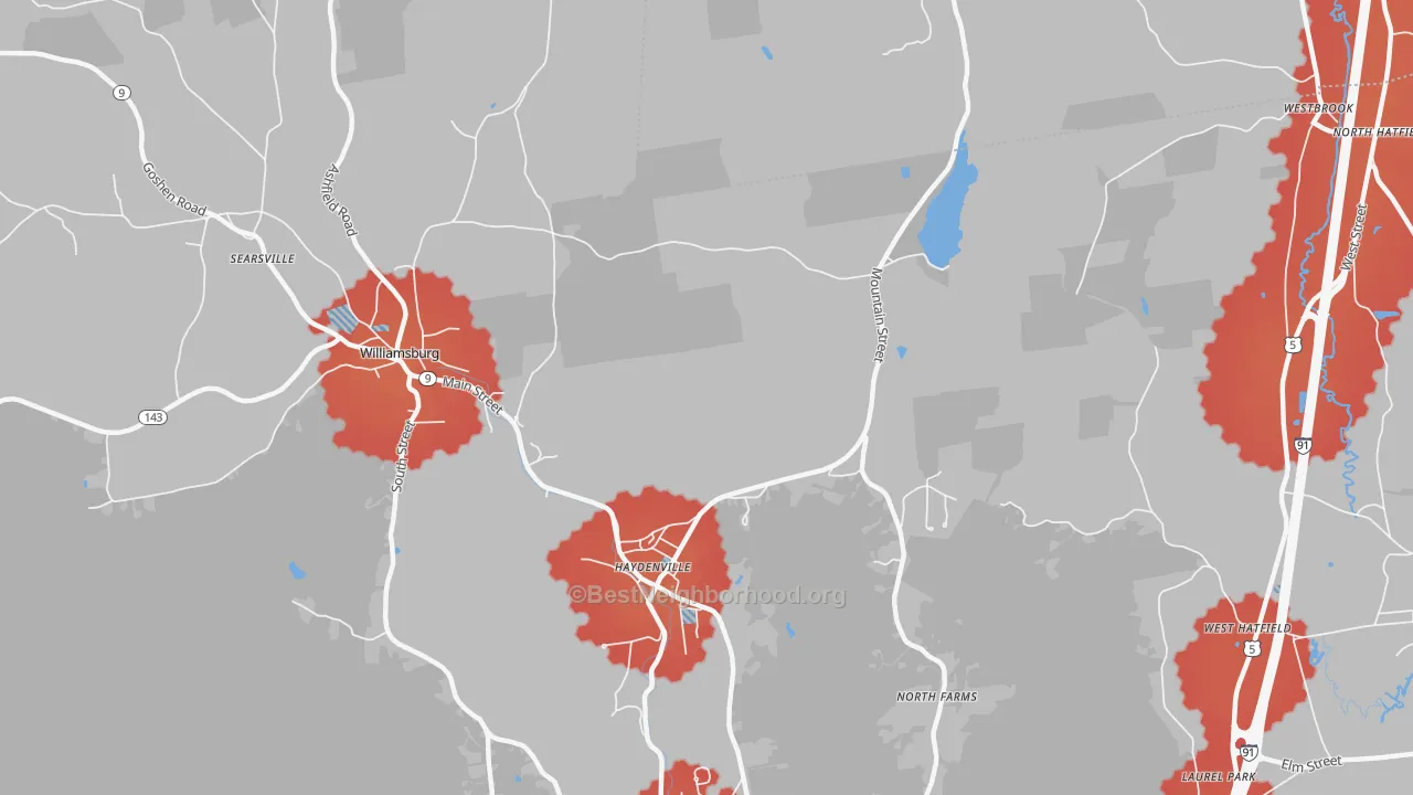 Transit Grade map of Haydenville, MA