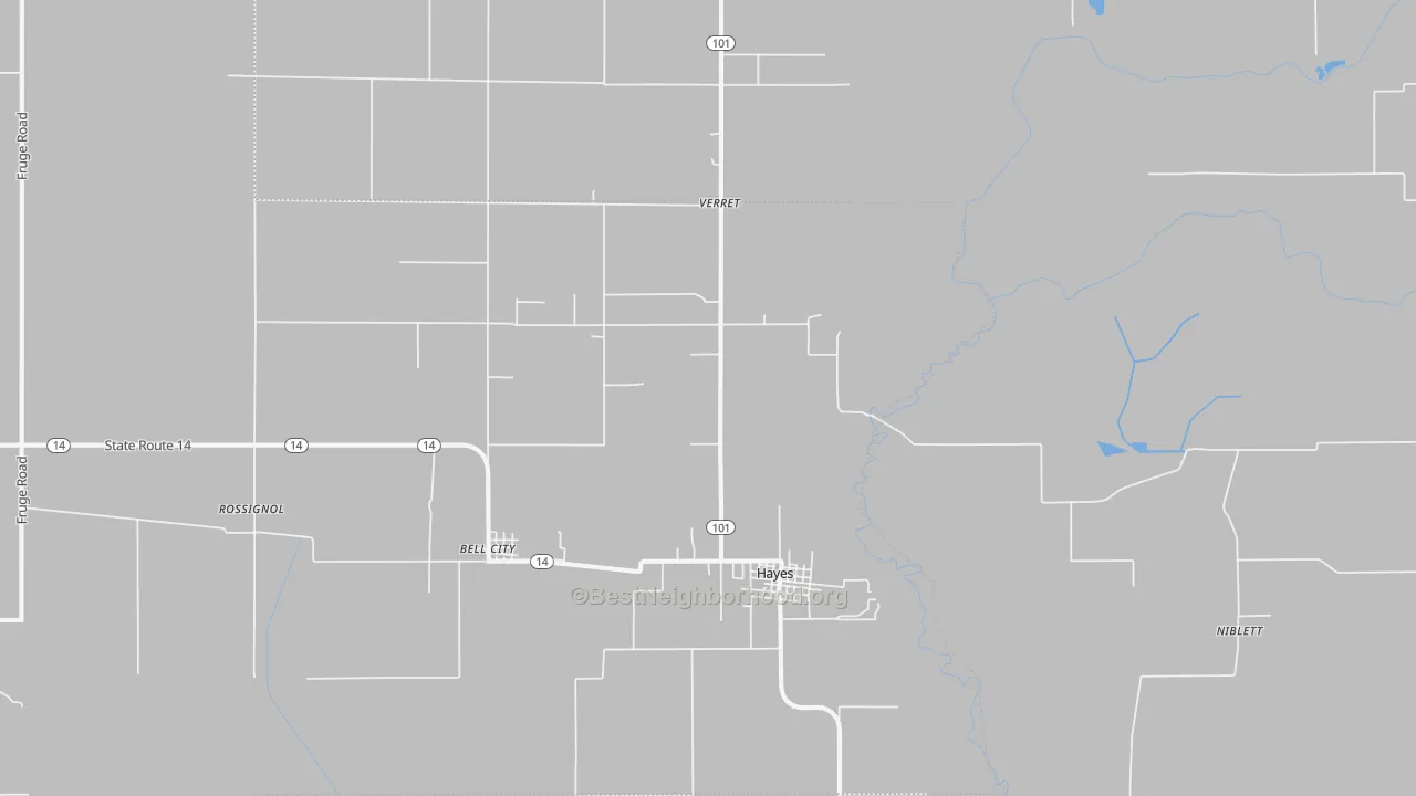 Transit Grade map of Hayes, LA