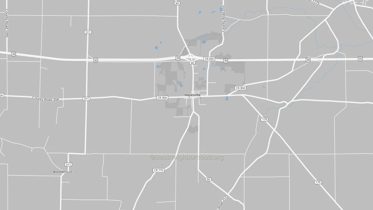 Transit Grade map of Hayesville, OH
