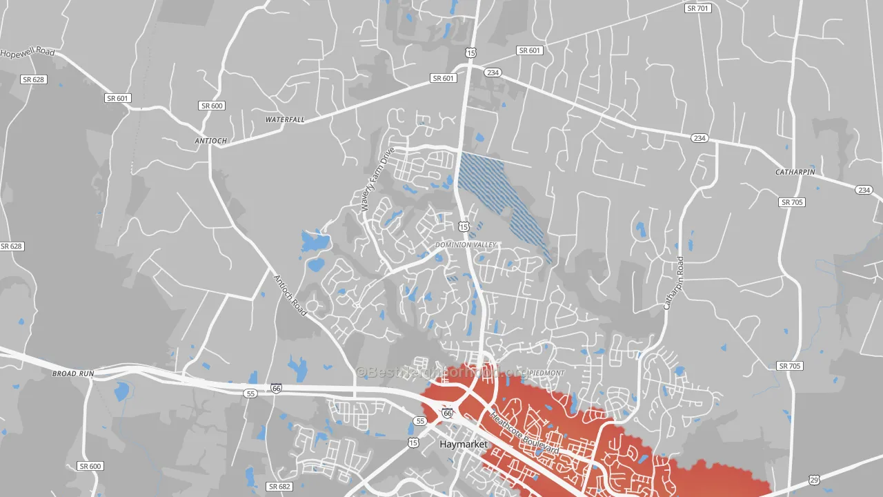 Transit Grade map of Haymarket, VA