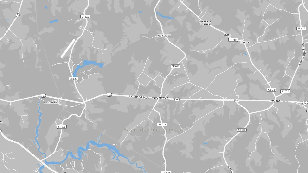 Transit Grade map of Haynesville, VA