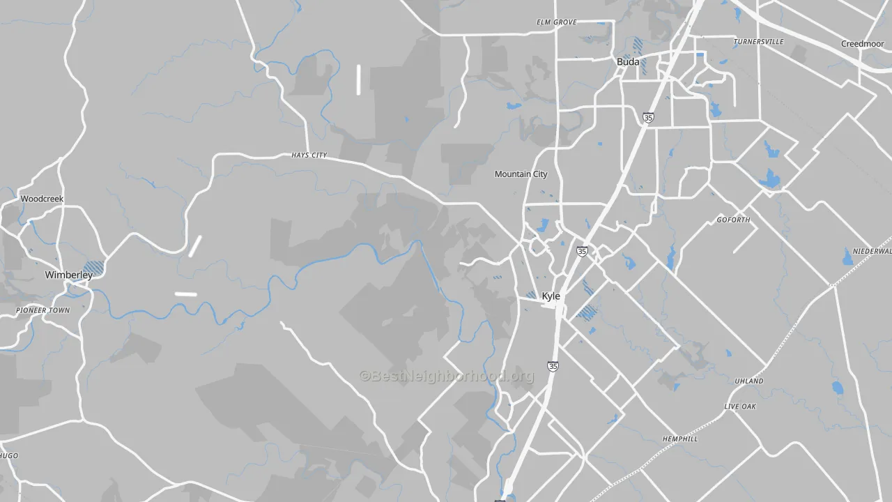 Transit Grade map of Hays County, TX
