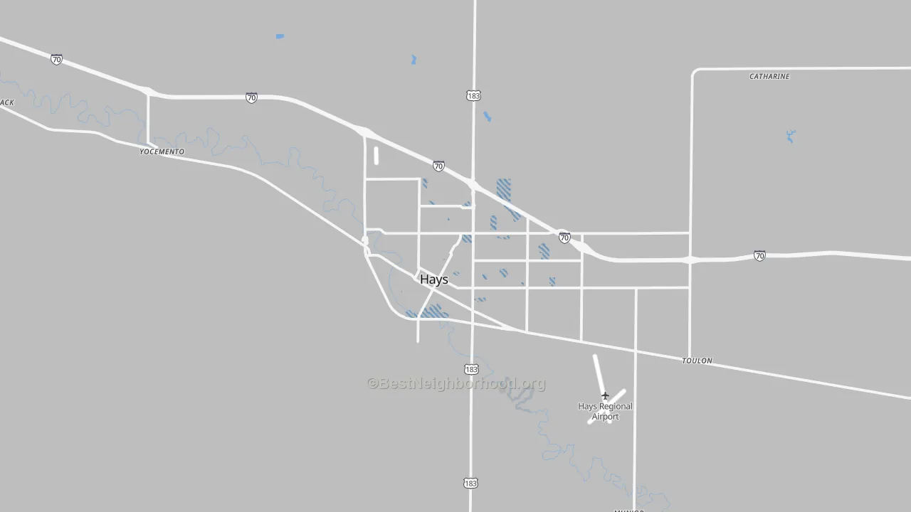 Transit Grade map of Hays, KS