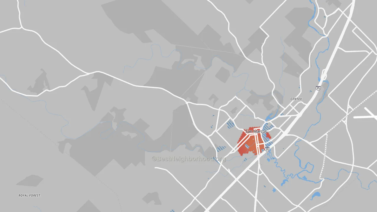 Transit Grade map of Hays, TX