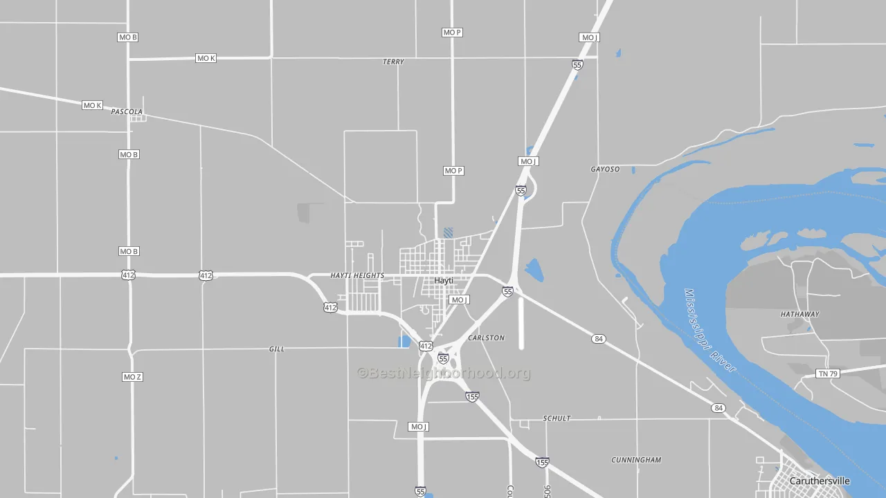 Transit Grade map of Hayti, MO
